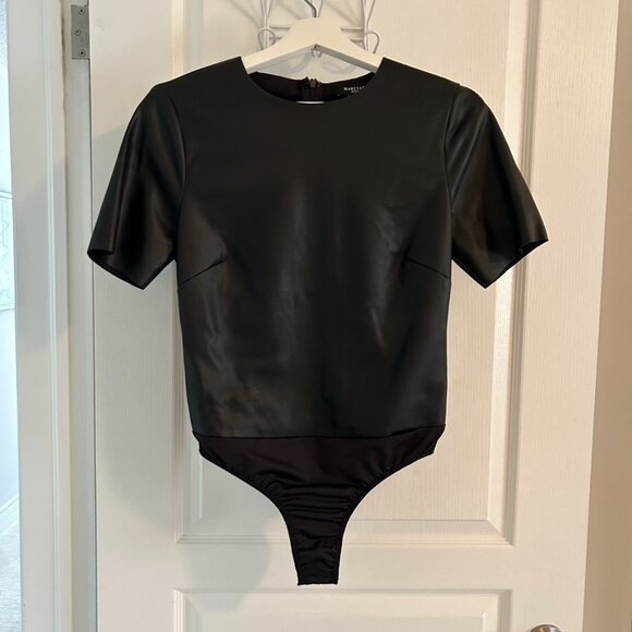 Marciano Guess Faux Leather Bodysuit - Sz S - Picture 5 of 6